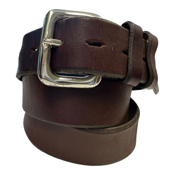 Vintage Honest by Brighton Brown Leather Belt Brass Buckle - Picture 1 of 8